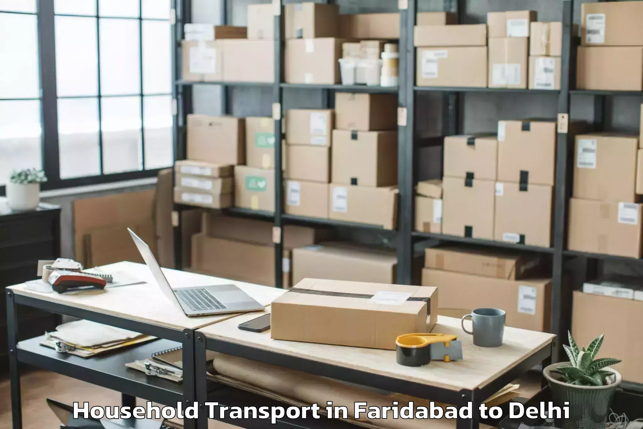 Affordable Faridabad to Rajouri Garden Household Transport